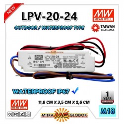 Power Supply Trafo Meanwell LPV-20-24 DC 24V 0.84A 1A 20W | Mean Well (Waterproof)